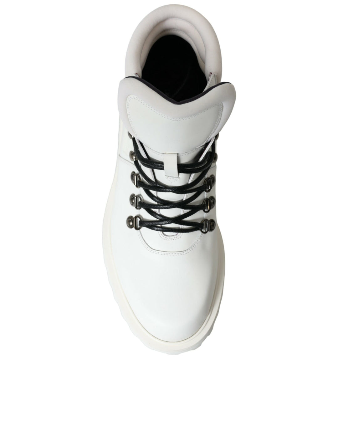 Dolce & Gabbana White Vulcano Trekking Ankle Boots Shoes