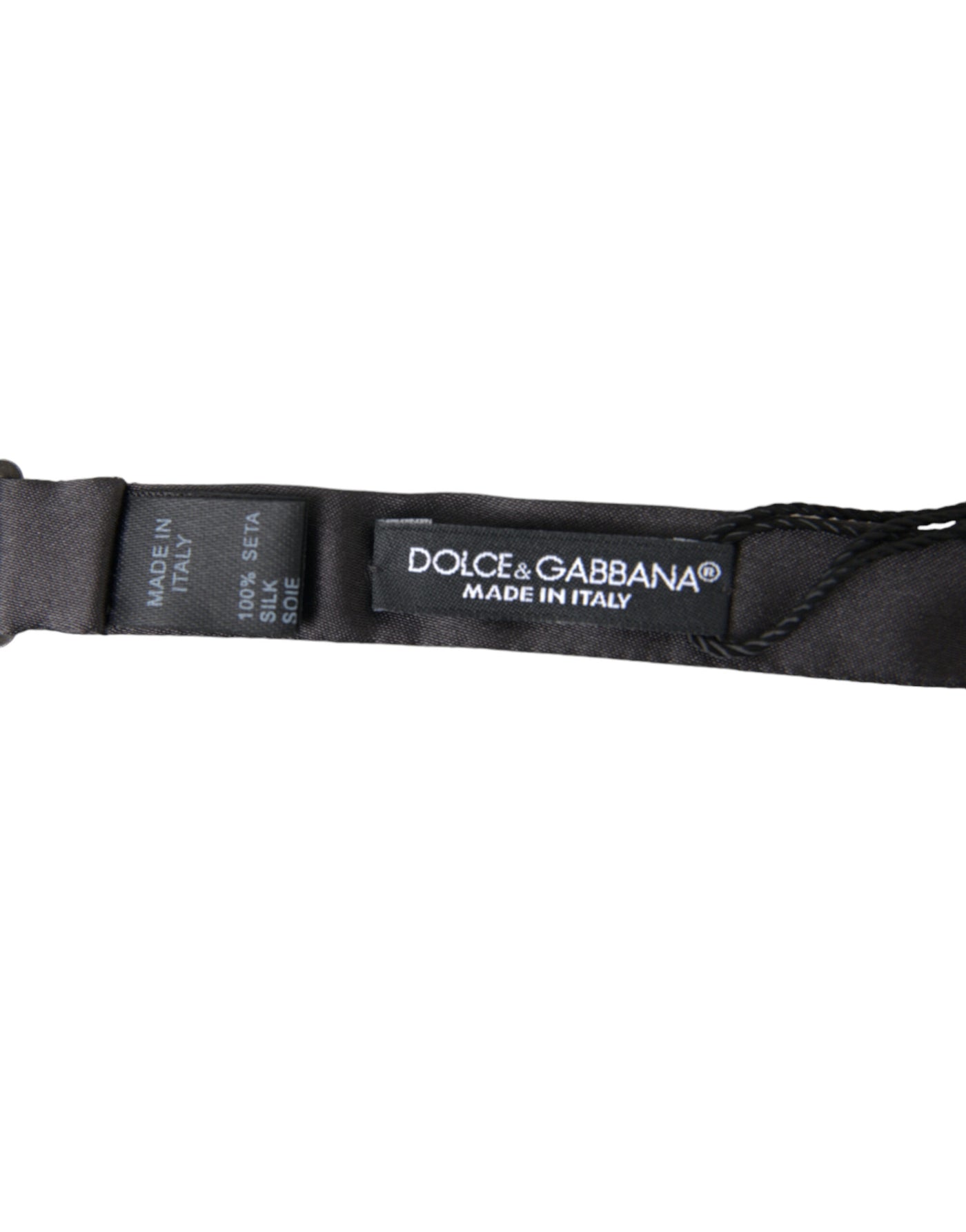 Dolce & Gabbana Dark Grey Silk Adjustable Neck Men Papillon Bow Tie
