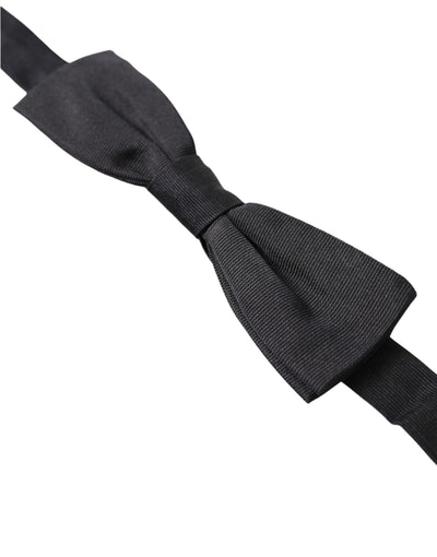 Dolce & Gabbana Black Silk Adjustable Neck Men Papillon Bow Tie