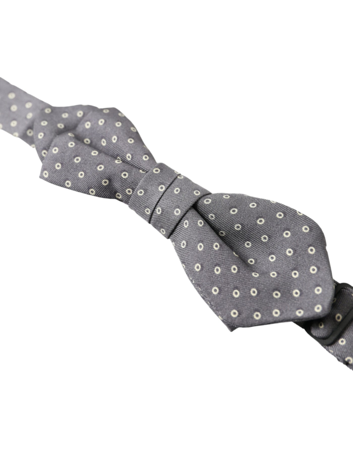Dolce & Gabbana Gray Polka Dots Silk Adjustable Neck Papillon Bow Tie