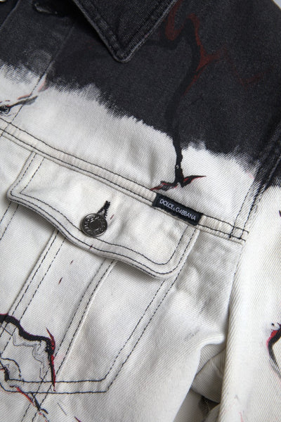 Dolce & Gabbana Multicolor Cotton Collared Denim Jacket