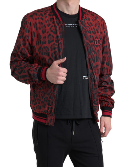 Red Leopard Bomber Short Coat Jacket