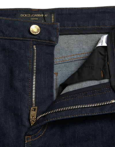 Dolce & Gabbana Blue Cotton Stretch Denim Skinny Jeans