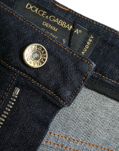 Dolce & Gabbana Blue Cotton Stretch Denim Skinny Jeans