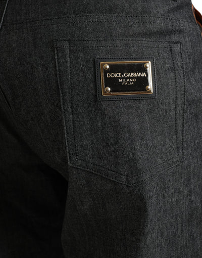 Dolce & Gabbana Multicolor Tiger Cotton Loose Denim Jeans