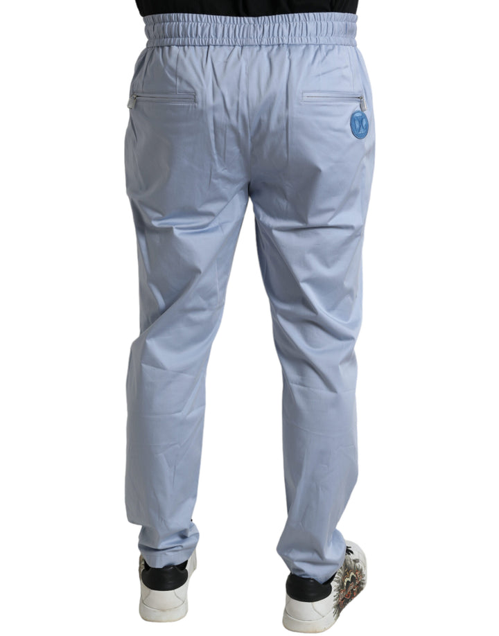Dolce & Gabbana Light Blue Cotton Stretch Jogger Pants
