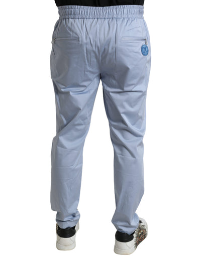 Dolce & Gabbana Light Blue Cotton Stretch Jogger Pants