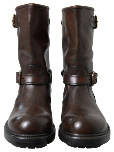 Dolce & Gabbana Brown Leather Midcalf Mens Boots