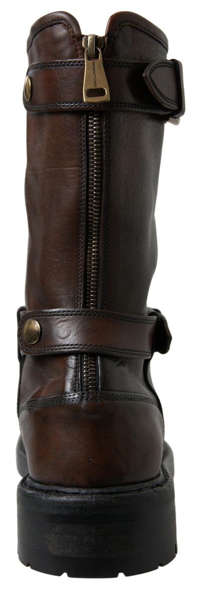 Dolce & Gabbana Brown Leather Midcalf Mens Boots