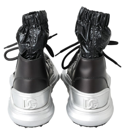 Dolce & Gabbana Black Nylon Galileo High Top Sneakers Shoes