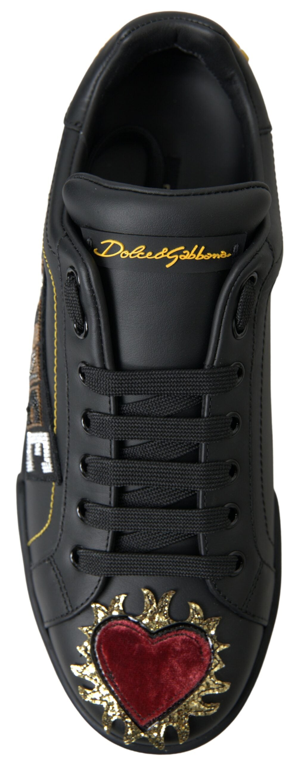 Black Leather Portofino Prince Sneakers