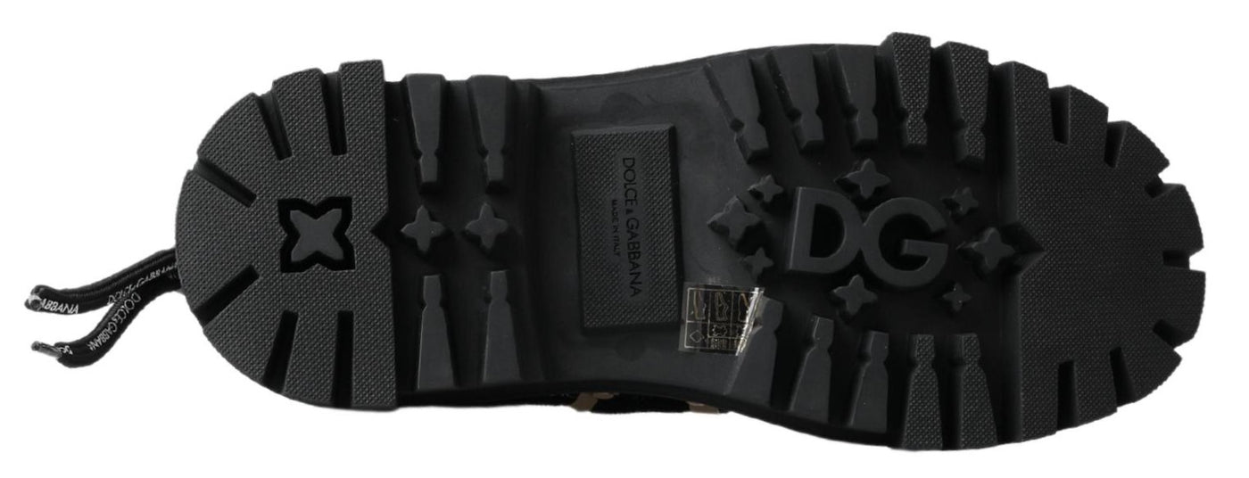 Dolce & Gabbana Black Trekking Derby Logo Sneakers