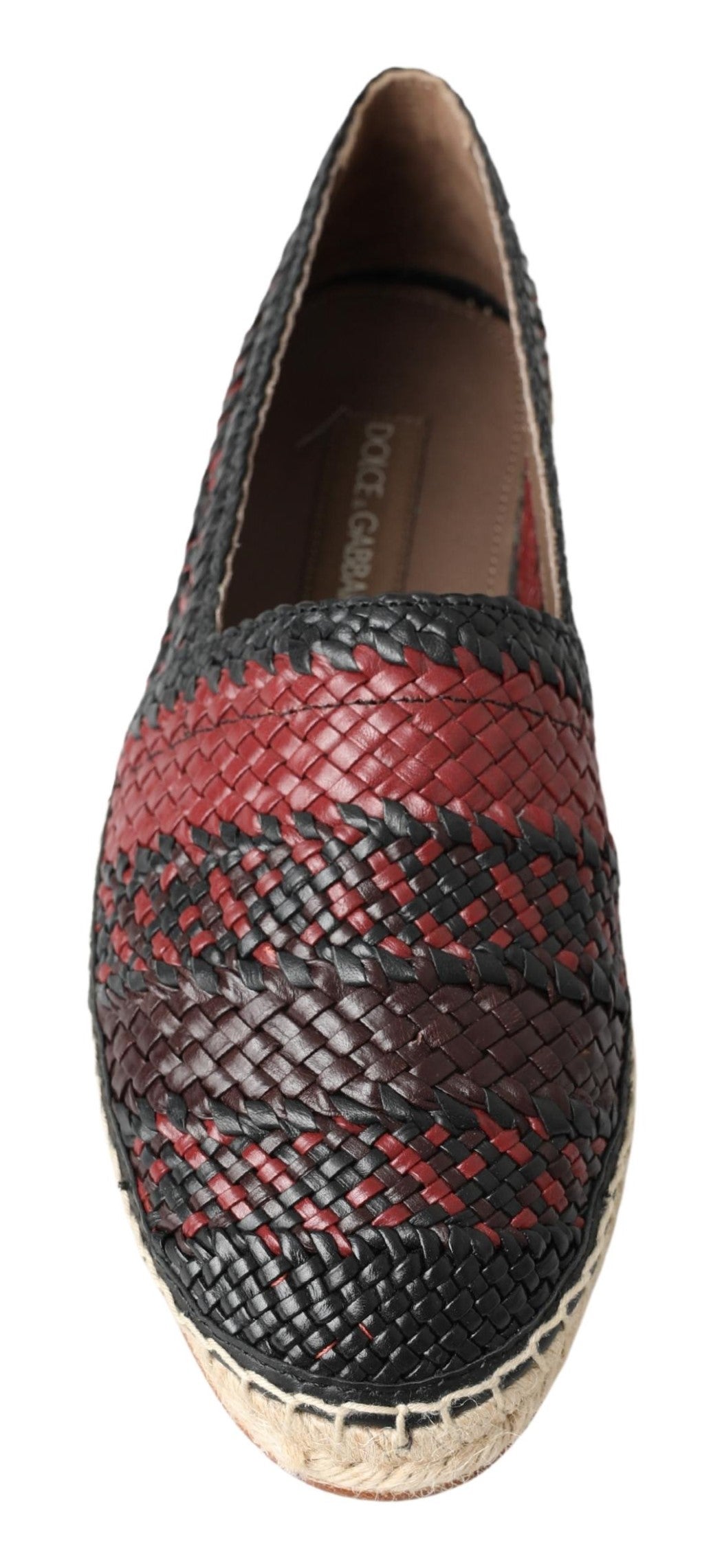 Dolce & Gabbana Black Bordeaux Buffalo Leather Espadrille Shoes