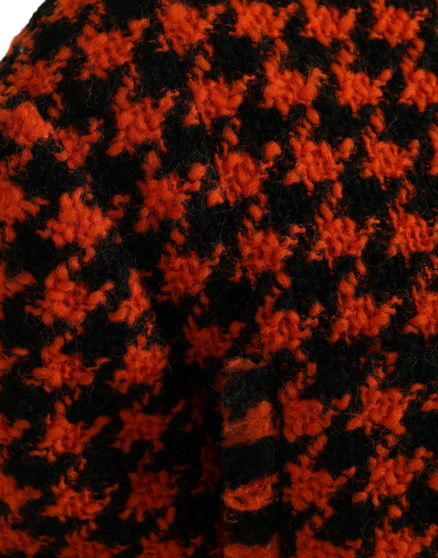 Dolce & Gabbana Orange Houndstooth Long Sleeve Coat Jacket