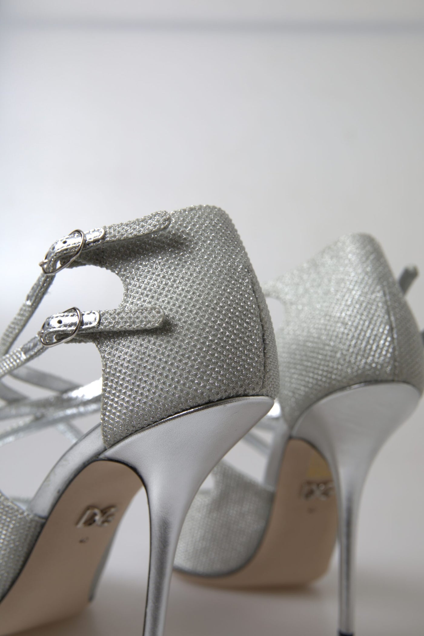 Dolce & Gabbana Silver Shimmers Sandals Heel Pumps Shoes