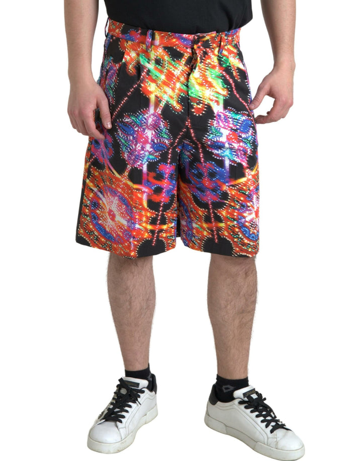 Multicolor Printed Cotton Men Bermuda Shorts