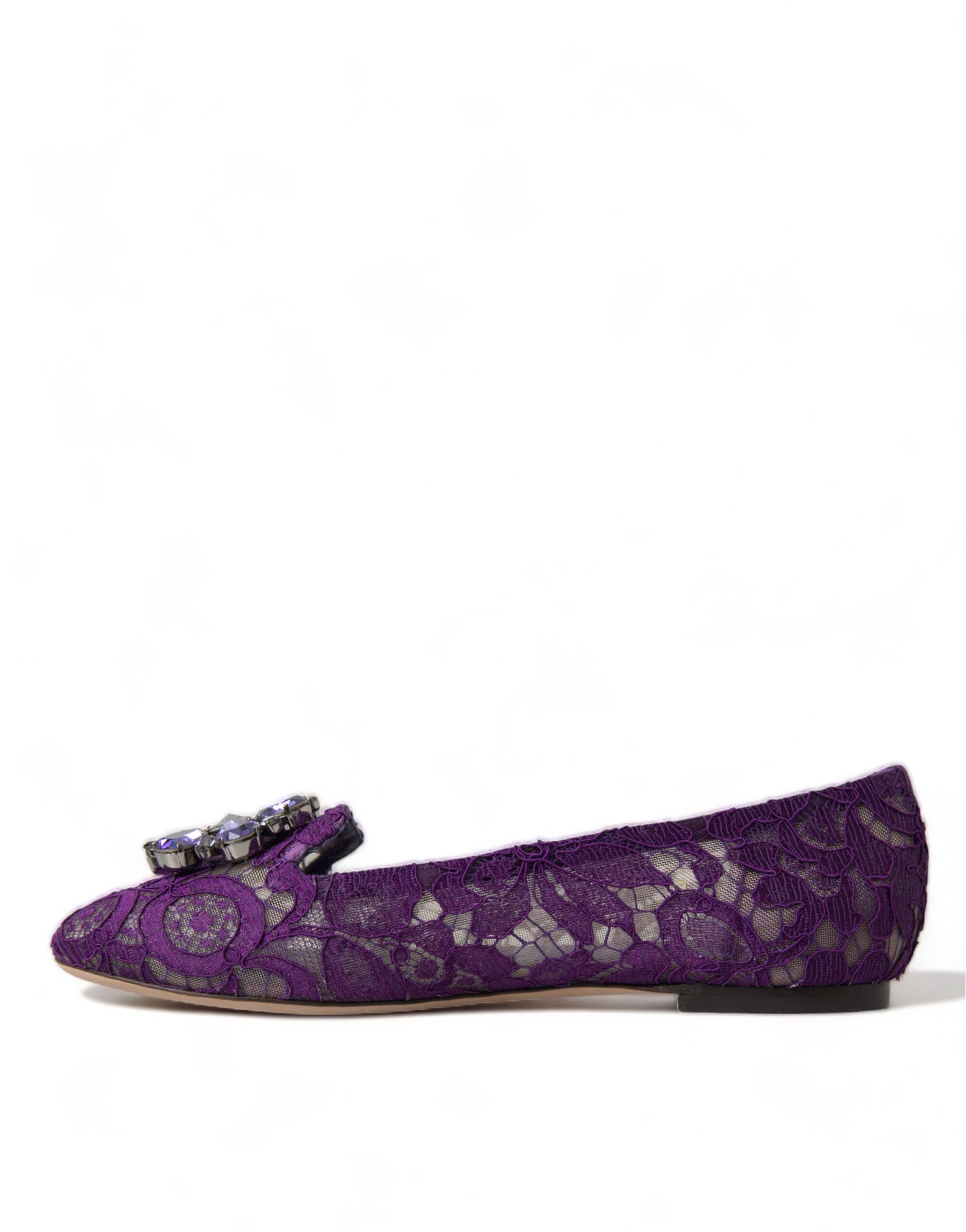 Purple Vally Taormina Lace Crystals Flats Shoes
