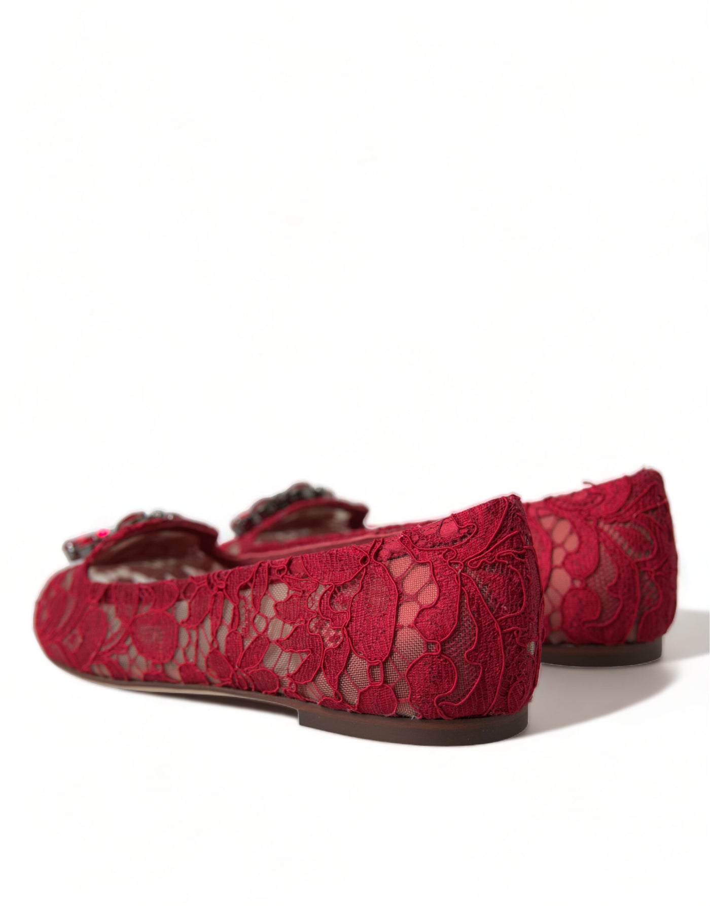 Red Vally Taormina Lace Crystals Flats Shoes