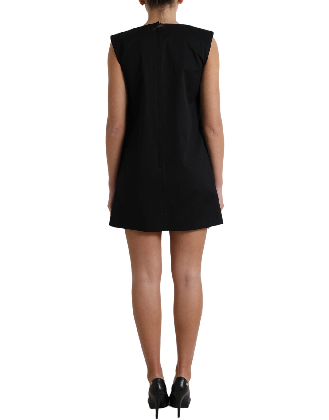 Dolce & Gabbana Black DG Logo Cotton Shift A-line Mini Dress