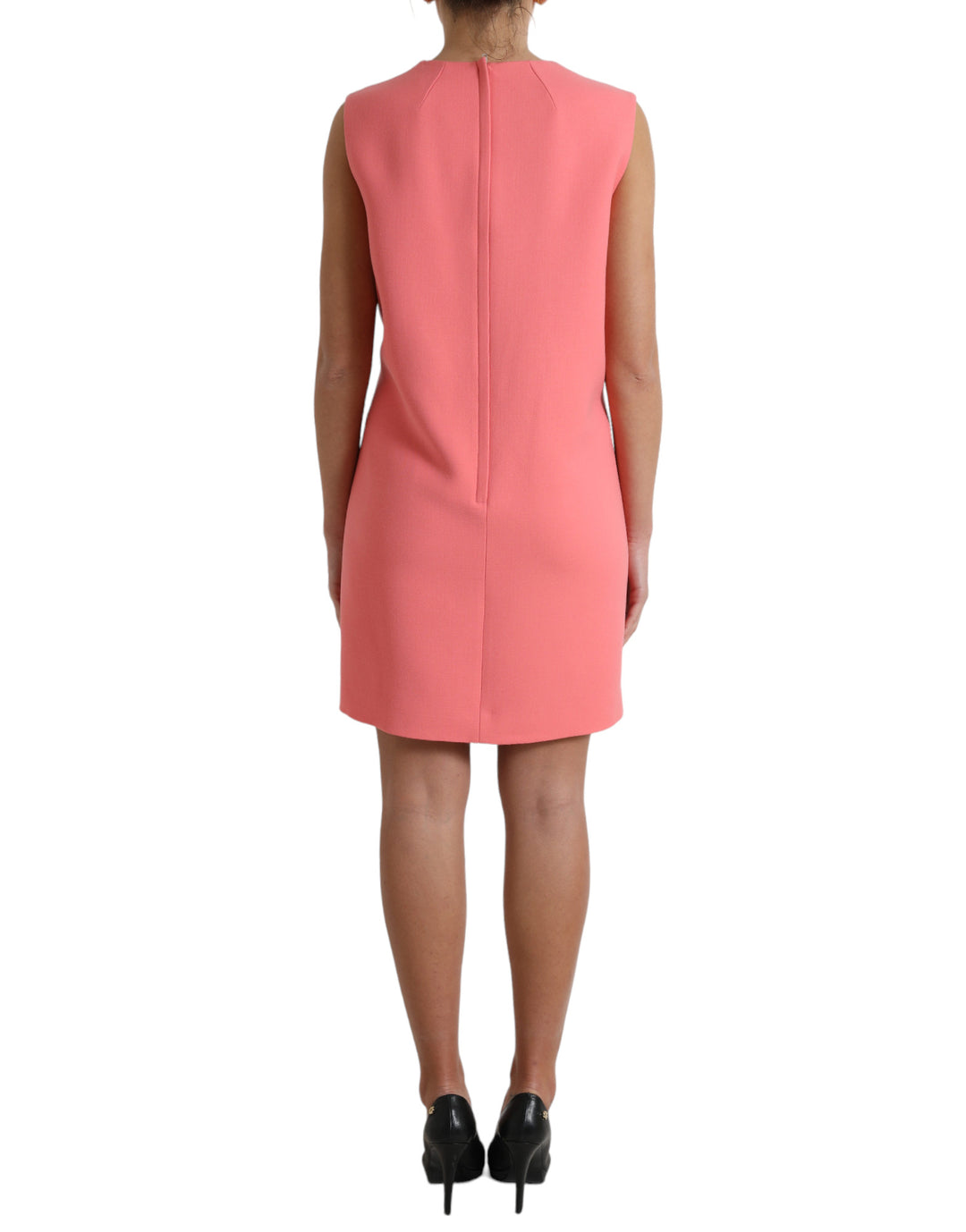 Dolce & Gabbana Pink Virgin Wool Sleeveless Mini Dress