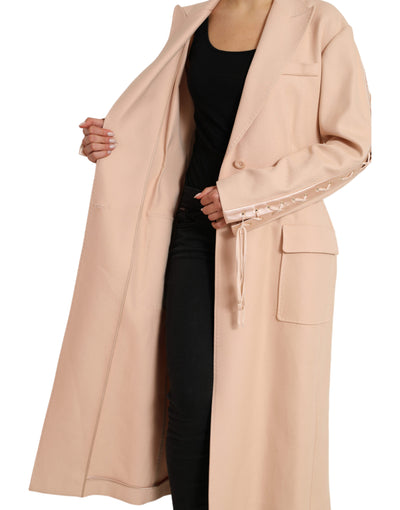 Dolce & Gabbana Beige Cotton Single Breasted Long Coat Jacket