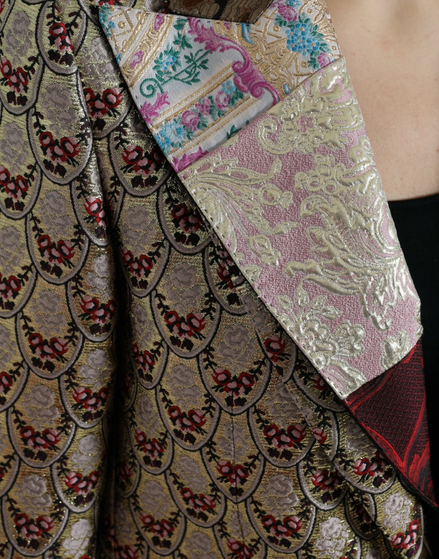 Dolce & Gabbana Multicolor Floral Patchwork Jacquard Jacket