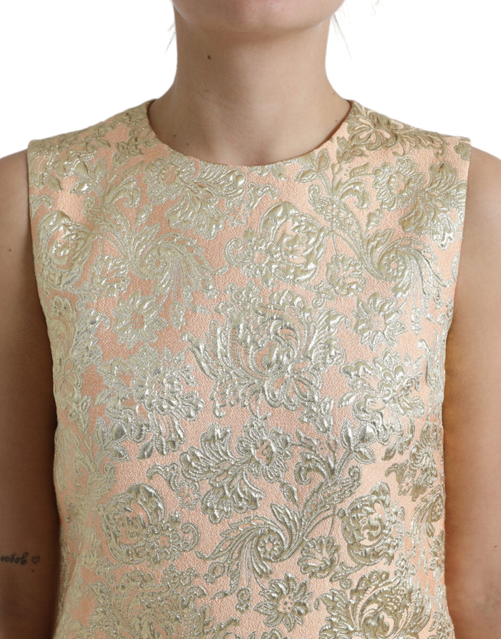 Dolce & Gabbana Metallic Floral Jacquard A-line Mini Dress