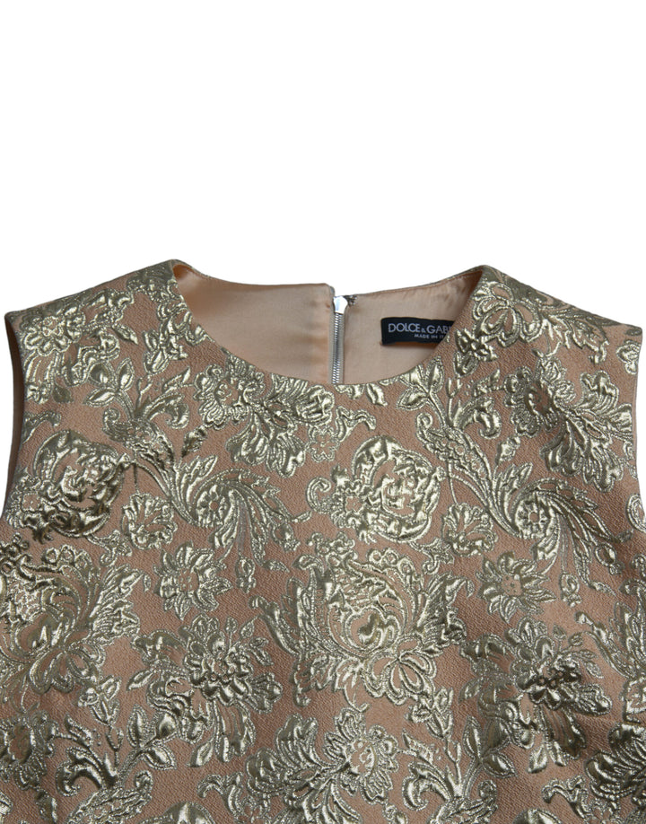 Dolce & Gabbana Metallic Floral Jacquard A-line Mini Dress