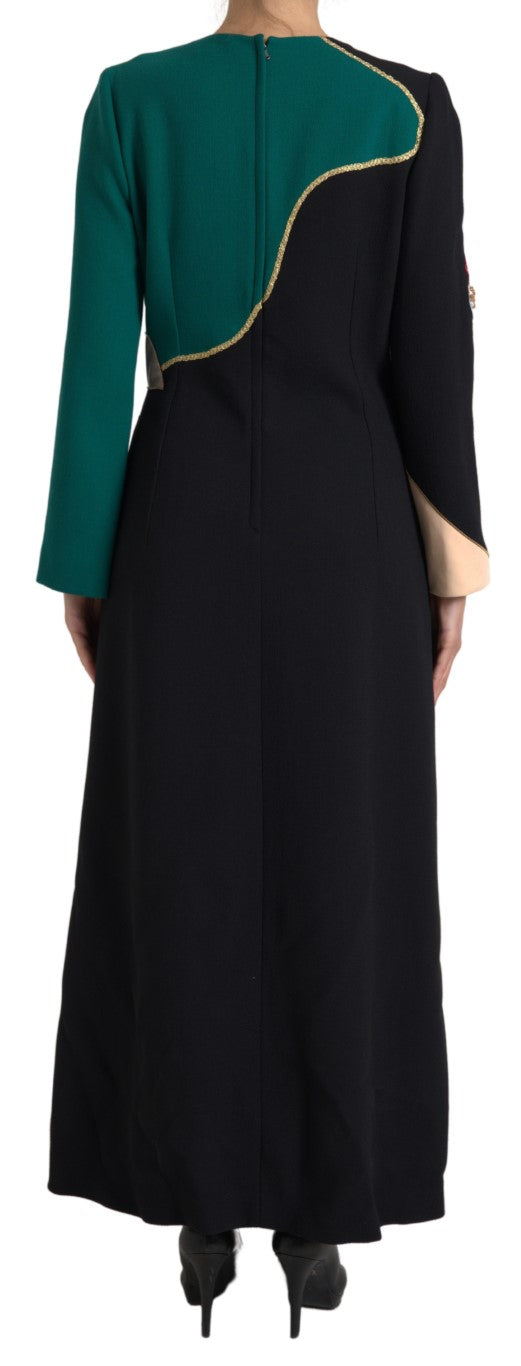 Dolce & Gabbana Multicolor Long Sleeves A-line Maxi Dress