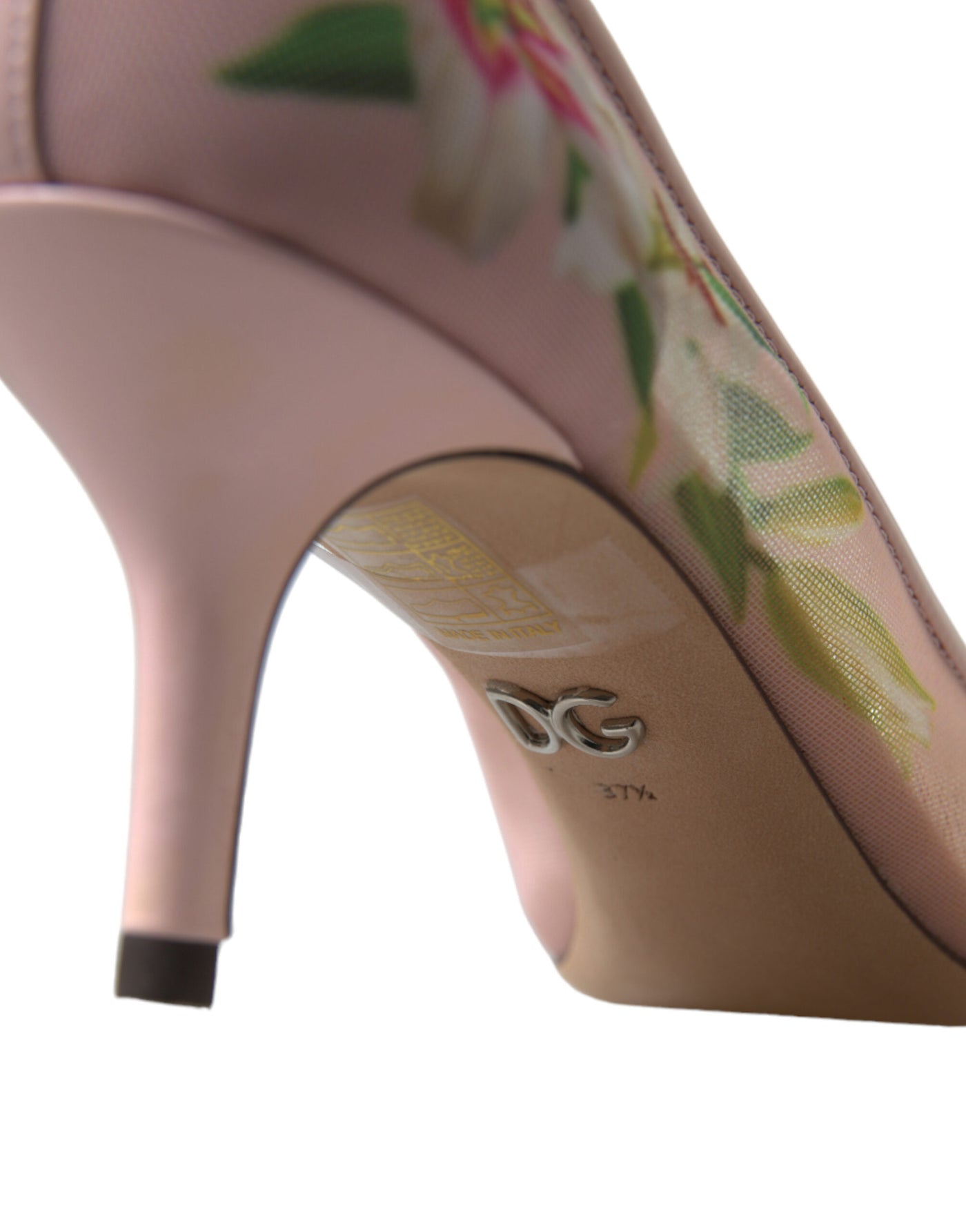 Pink Floral Crystal Heels Pumps Shoes