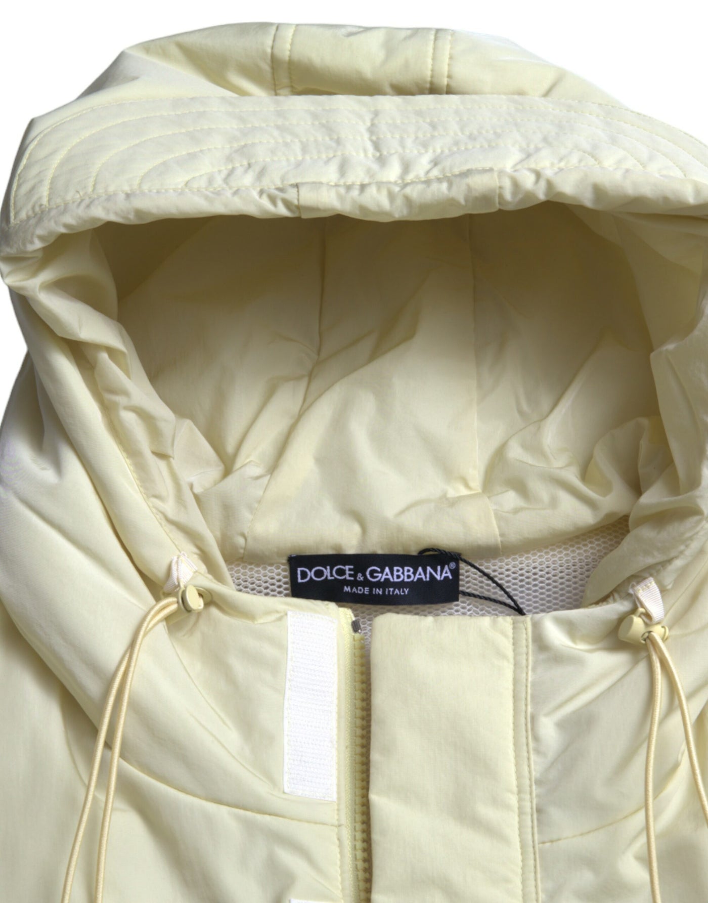 Dolce & Gabbana Yellow Nylon Hooded Sportswear Vest Jacket