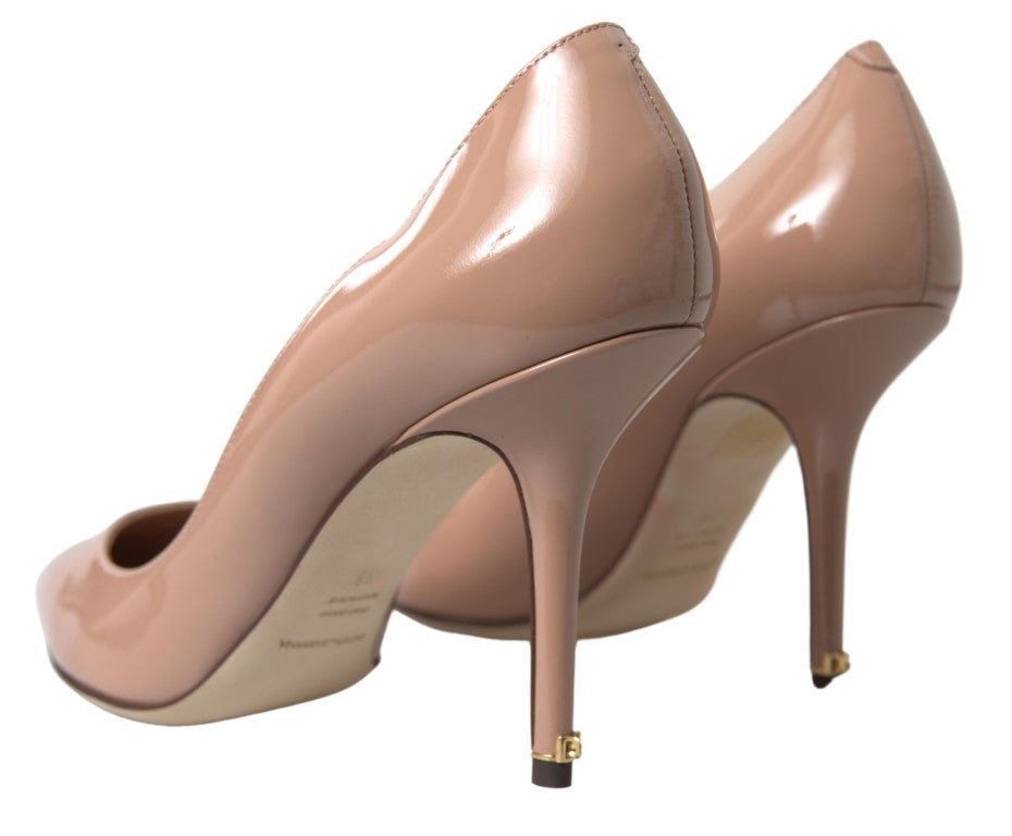 Dolce & Gabbana Beige Leather Pumps Patent Heels Shoes