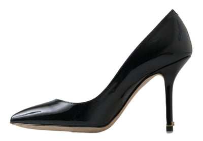 Dolce & Gabbana Black Patent Leather High Heels Pumps Shoes