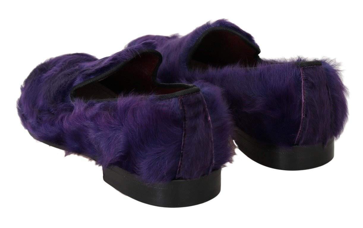 Dolce & Gabbana Purple Sheep Fur Leather Loafers #women, Brand_Dolce & Gabbana, Catch, Dolce & Gabbana, EU36.5/US6, EU36/US5.5, feed-agegroup-adult, feed-color-purple, feed-gender-female, feed-size-US5.5, feed-size-US6, Flat Shoes - Women - Shoes, Gender_Women, Kogan, Purple, Shoes - New Arrivals at SEYMAYKA