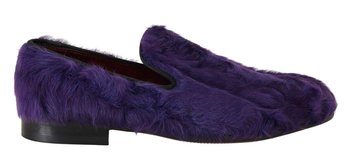 Dolce & Gabbana Purple Sheep Fur Leather Loafers #women, Brand_Dolce & Gabbana, Catch, Dolce & Gabbana, EU36.5/US6, EU36/US5.5, feed-agegroup-adult, feed-color-purple, feed-gender-female, feed-size-US5.5, feed-size-US6, Flat Shoes - Women - Shoes, Gender_Women, Kogan, Purple, Shoes - New Arrivals at SEYMAYKA