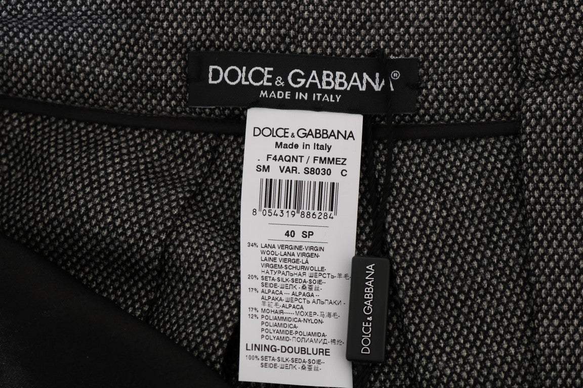 Dolce & Gabbana Gray Wool High Waist Mini Shorts Dolce & Gabbana, feed-1, Gray, IT40|S, Shorts - Women - Clothing, Women - New Arrivals at SEYMAYKA