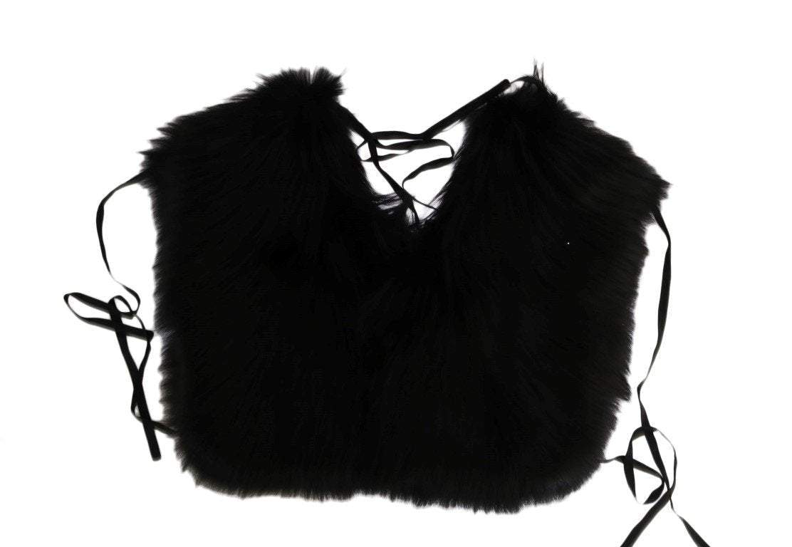 Dolce & Gabbana  Black Silver Fox Fur Scarf #women, Accessories - New Arrivals, Black, Brand_Dolce & Gabbana, Catch, Dolce & Gabbana, feed-agegroup-adult, feed-color-black, feed-gender-female, feed-size-M, Gender_Women, Kogan, M, Scarves - Women - Accessories at SEYMAYKA