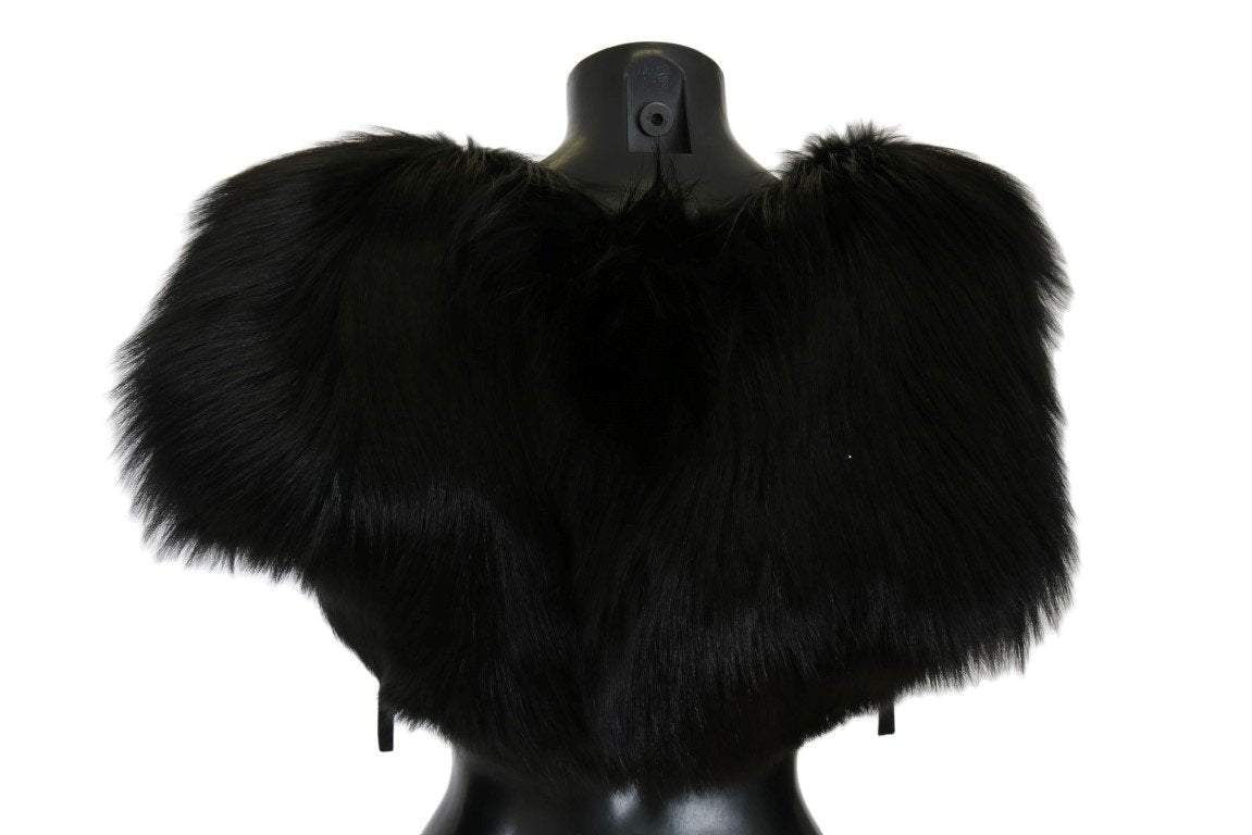 Dolce & Gabbana  Black Silver Fox Fur Scarf #women, Accessories - New Arrivals, Black, Brand_Dolce & Gabbana, Catch, Dolce & Gabbana, feed-agegroup-adult, feed-color-black, feed-gender-female, feed-size-IT40|S, Gender_Women, IT40|S, Kogan, Scarves - Women - Accessories at SEYMAYKA