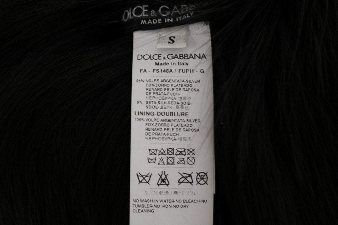 Dolce & Gabbana  Black Silver Fox Fur Scarf #women, Accessories - New Arrivals, Black, Brand_Dolce & Gabbana, Catch, Dolce & Gabbana, feed-agegroup-adult, feed-color-black, feed-gender-female, feed-size-IT40|S, Gender_Women, IT40|S, Kogan, Scarves - Women - Accessories at SEYMAYKA