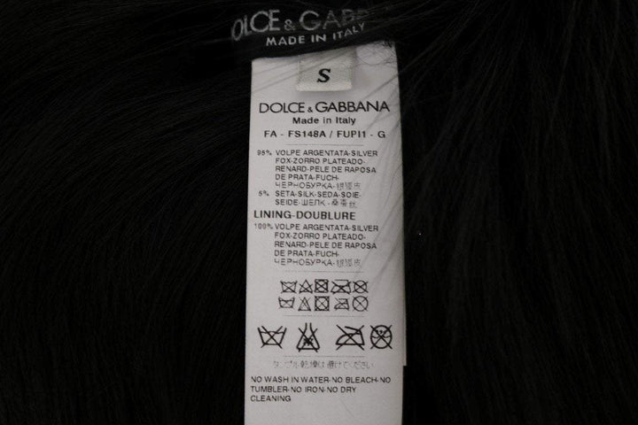 Dolce & Gabbana  Black Silver Fox Fur Scarf #women, Accessories - New Arrivals, Black, Brand_Dolce & Gabbana, Catch, Dolce & Gabbana, feed-agegroup-adult, feed-color-black, feed-gender-female, feed-size-IT40|S, Gender_Women, IT40|S, Kogan, Scarves - Women - Accessories at SEYMAYKA