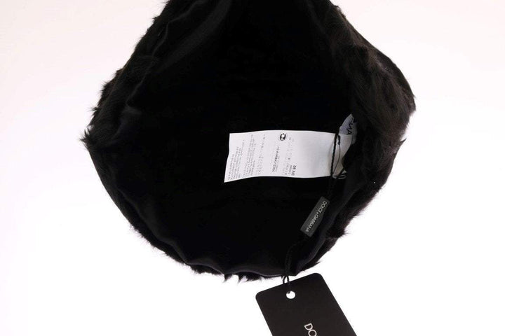 Dolce & Gabbana  Black Xiangao Lamb Fur Beanie #women, 56 cm|XS, Accessories - New Arrivals, Black, Brand_Dolce & Gabbana, Catch, Dolce & Gabbana, feed-agegroup-adult, feed-color-black, feed-gender-female, feed-size-56 cm|XS, Gender_Women, Hats - Women - Accessories, Kogan at SEYMAYKA
