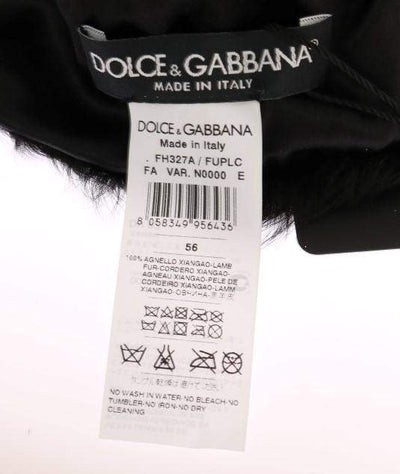 Dolce & Gabbana  Black Xiangao Lamb Fur Beanie #women, 56 cm|XS, Accessories - New Arrivals, Black, Brand_Dolce & Gabbana, Catch, Dolce & Gabbana, feed-agegroup-adult, feed-color-black, feed-gender-female, feed-size-56 cm|XS, Gender_Women, Hats - Women - Accessories, Kogan at SEYMAYKA