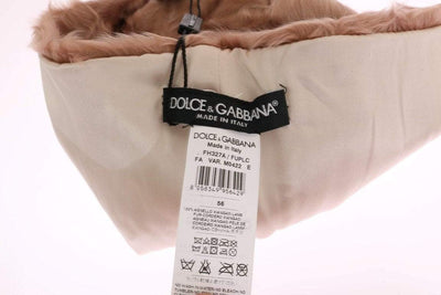 Dolce & Gabbana  Beige Xiangao Lamb Fur Beanie #women, 56 cm|XS, Accessories - New Arrivals, Beige, Brand_Dolce & Gabbana, Catch, Dolce & Gabbana, feed-agegroup-adult, feed-color-beige, feed-gender-female, feed-size-56 cm|XS, Gender_Women, Kogan, Scarves - Women - Accessories at SEYMAYKA