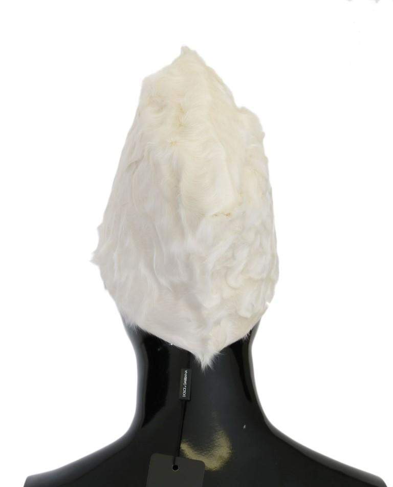 Dolce & Gabbana  White Xiangao Lamb Fur Beanie #women, 56 cm|XS, Accessories - New Arrivals, Brand_Dolce & Gabbana, Catch, Dolce & Gabbana, feed-agegroup-adult, feed-color-white, feed-gender-female, feed-size-56 cm|XS, Gender_Women, Hats - Women - Accessories, Kogan, White at SEYMAYKA