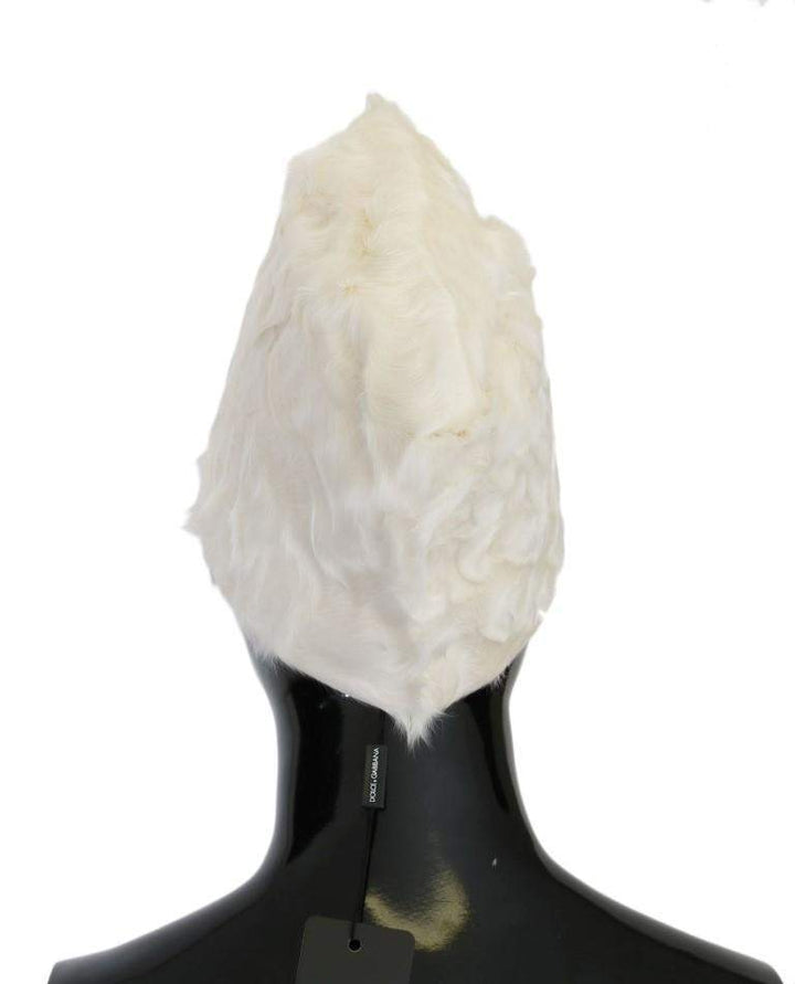 Dolce & Gabbana  White Xiangao Lamb Fur Beanie #women, 56 cm|XS, Accessories - New Arrivals, Brand_Dolce & Gabbana, Catch, Dolce & Gabbana, feed-agegroup-adult, feed-color-white, feed-gender-female, feed-size-56 cm|XS, Gender_Women, Hats - Women - Accessories, Kogan, White at SEYMAYKA