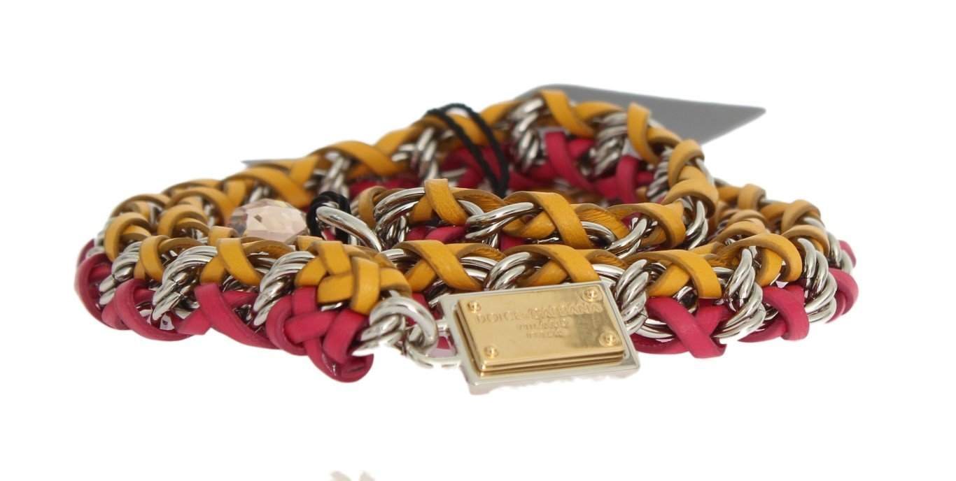 Dolce & Gabbana Red Yellow Leather Crystal Belt #women, Accessories - New Arrivals, Belts - Women - Accessories, Brand_Dolce & Gabbana, Catch, Dolce & Gabbana, feed-agegroup-adult, feed-color-multicolor, feed-gender-female, feed-size-M, feed-size-S, Gender_Women, Kogan, L, M, Multicolor, S at SEYMAYKA