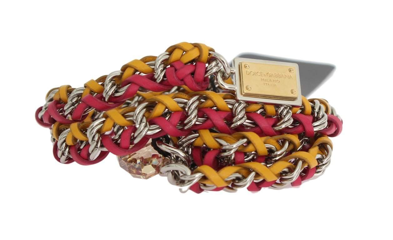 Dolce & Gabbana Red Yellow Leather Crystal Belt #women, Accessories - New Arrivals, Belts - Women - Accessories, Brand_Dolce & Gabbana, Catch, Dolce & Gabbana, feed-agegroup-adult, feed-color-multicolor, feed-gender-female, feed-size-M, feed-size-S, Gender_Women, Kogan, L, M, Multicolor, S at SEYMAYKA