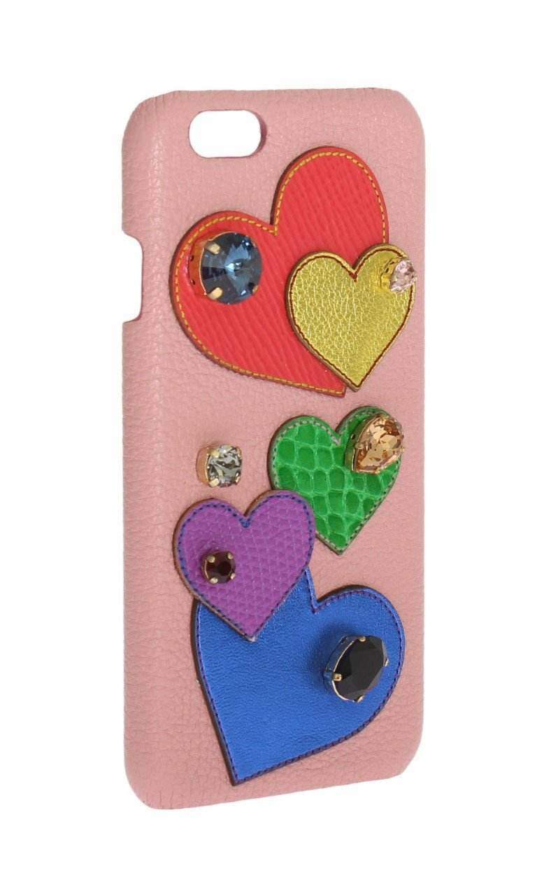 Dolce & Gabbana  Pink Leather Heart Crystal Phone Case Brand_Dolce & Gabbana, Catch, Dolce & Gabbana, feed-agegroup-adult, feed-color-pink, feed-gender-unisex, feed-size-OS, Kogan, Phone Covers - Technology, Pink at SEYMAYKA