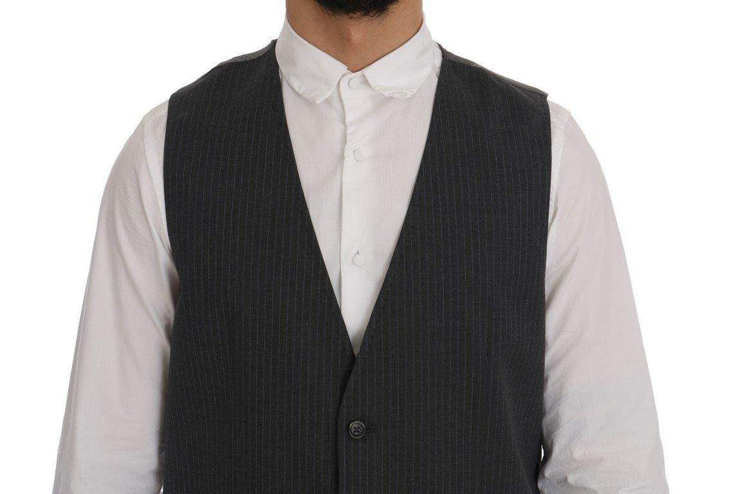 Dolce & Gabbana  Gray STAFF Cotton Striped Vest