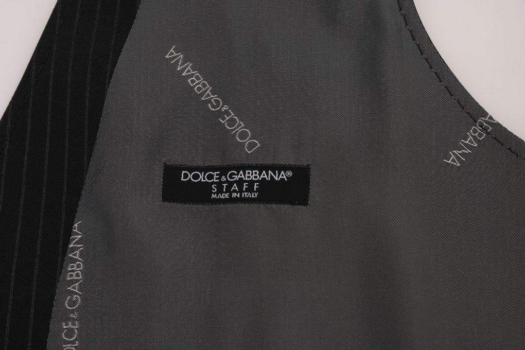 Dolce & Gabbana  Gray STAFF Cotton Striped Vest #men, Brand_Dolce & Gabbana, Catch, Dolce & Gabbana, feed-agegroup-adult, feed-color-gray, feed-gender-male, feed-size-IT50 | L, Gender_Men, Gray, IT50 | L, Kogan, Men - New Arrivals, Vests - Men - Clothing at SEYMAYKA